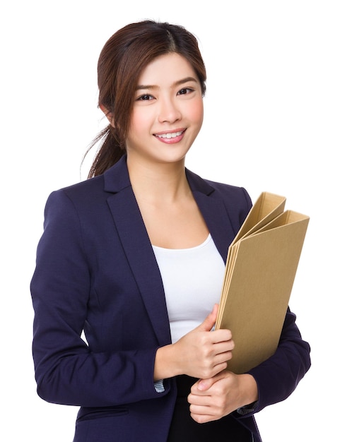 Businesswoman hold with folder