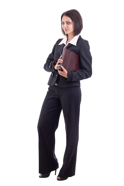 Businesswoman holding book