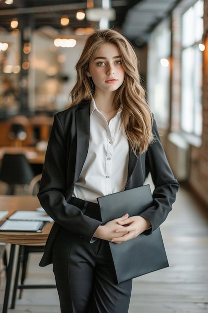 businesswoman professional attire young professional corporate setting business environment