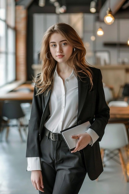 businesswoman professional attire young professional corporate setting business environment