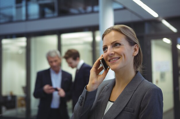 Businesswoman talking on mobile phone