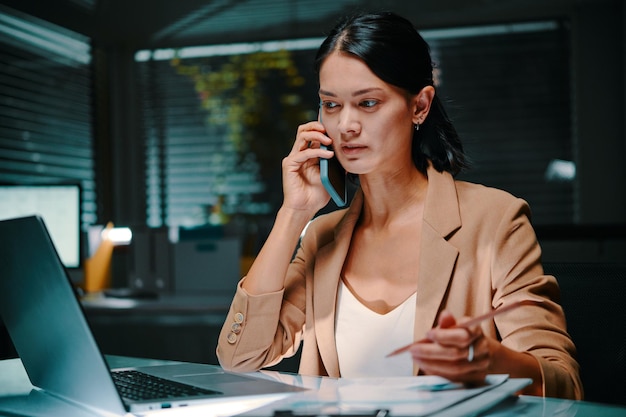 Businesswoman Talking on Phone