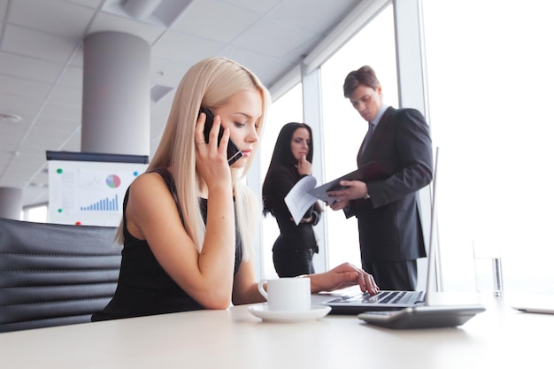 Businesswoman talking on phone