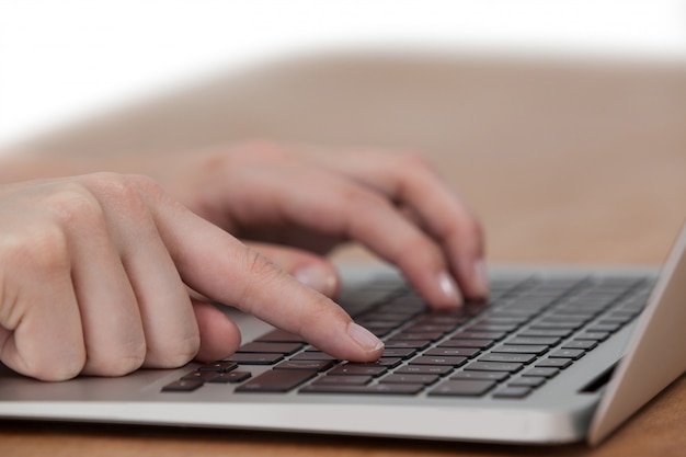 Businesswoman using laptop