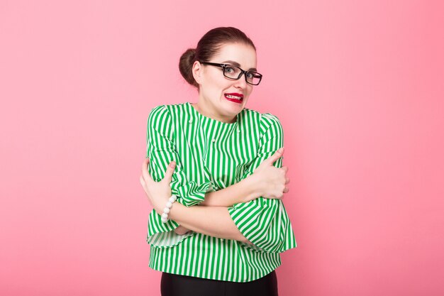 Businesswoman with hair bun