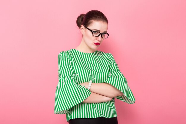 Businesswoman with hair bun