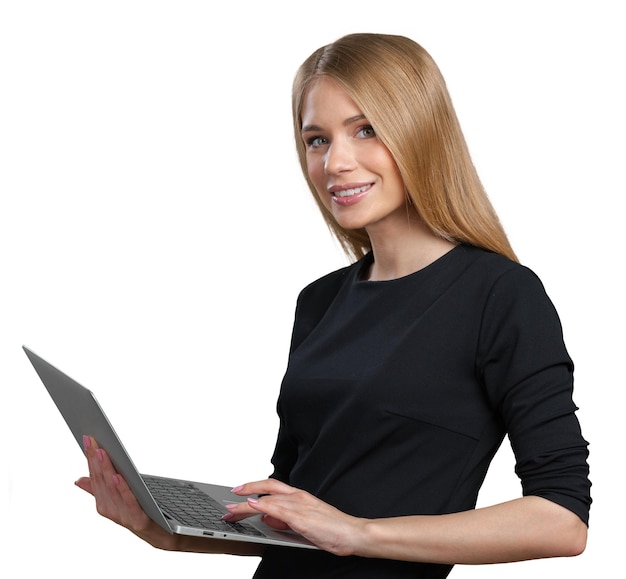 Businesswoman with laptop