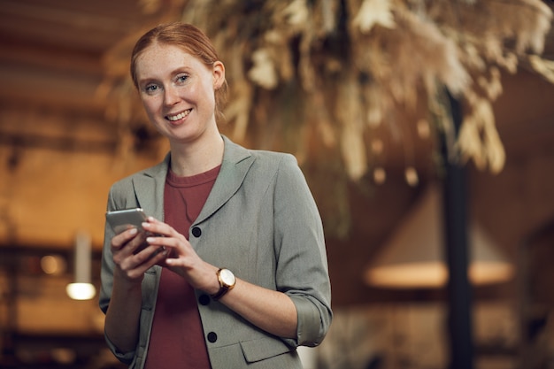 Businesswoman with mobile phone