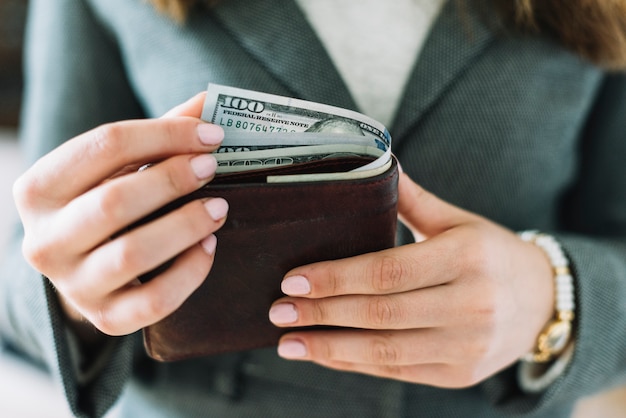 Businesswoman with money