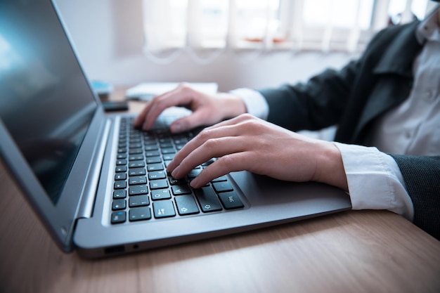 Businesswoman working in computer