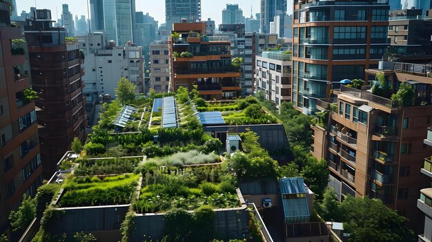 A Bustling City Rooftop Garden