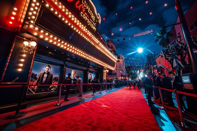 Photo bustling film festival with red carpet