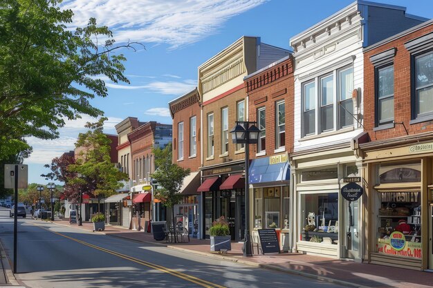 a bustling main street lined