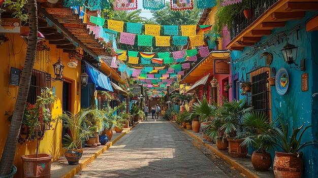 Bustling Mexican Marketplace Vibrant Atmosphere