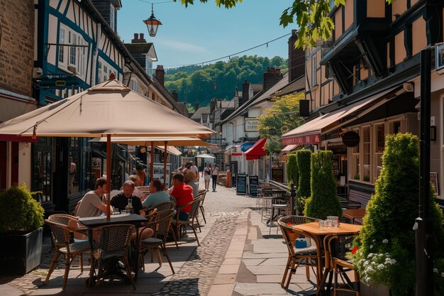 Photo bustling summer afternoon heart of llango