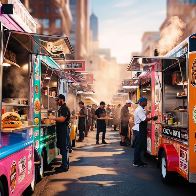 Photo the bustling world of food trucks