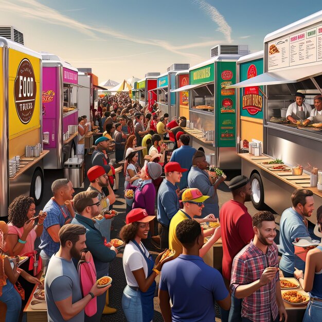 Photo the bustling world of food trucks