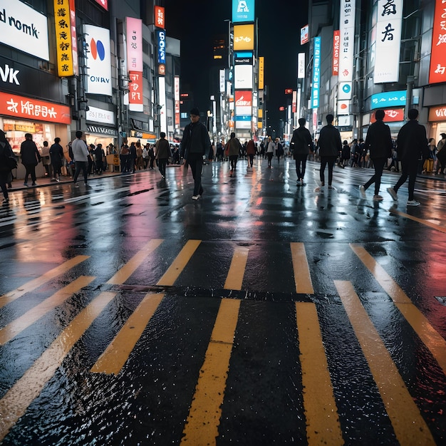 a busy street with many signs and a sign that says tokyo