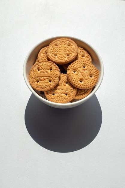 Butter biscuits. Sweet cookies on plate