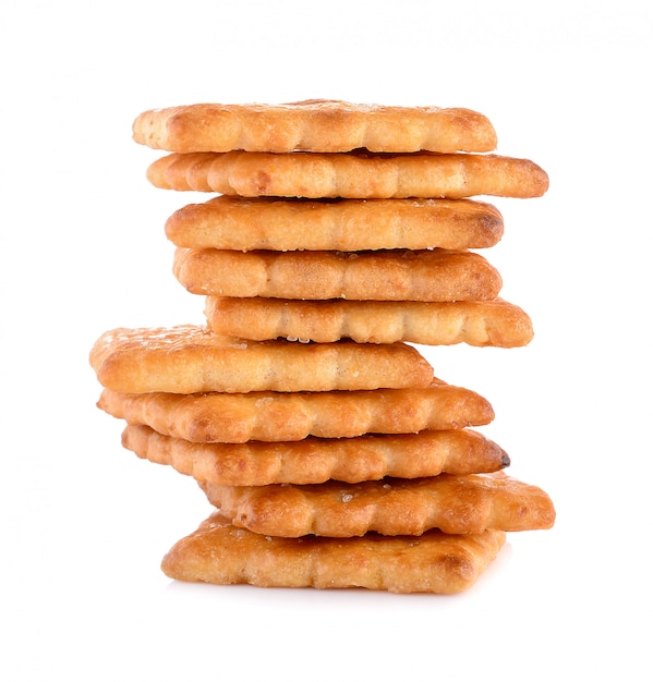 Butter biscuits on white background