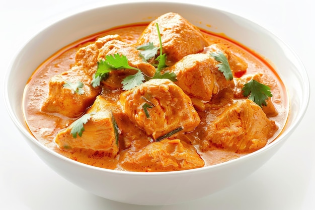 Butter Chicken white background isolated image generative AI