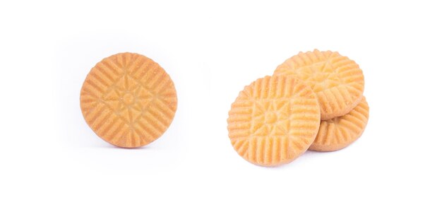 Butter Cookies on white background