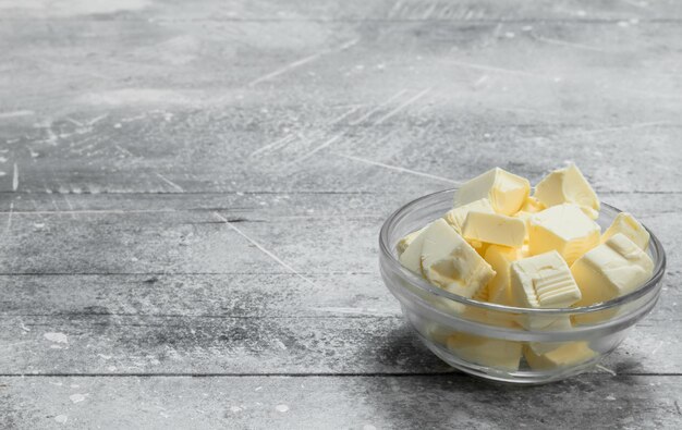 Butter in a glass bowl