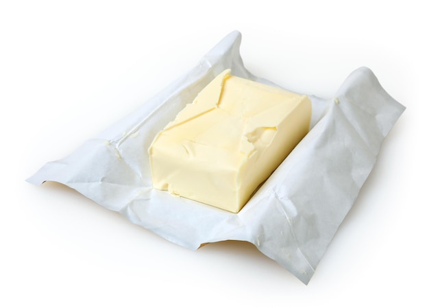 Butter isolated on white background with clipping path