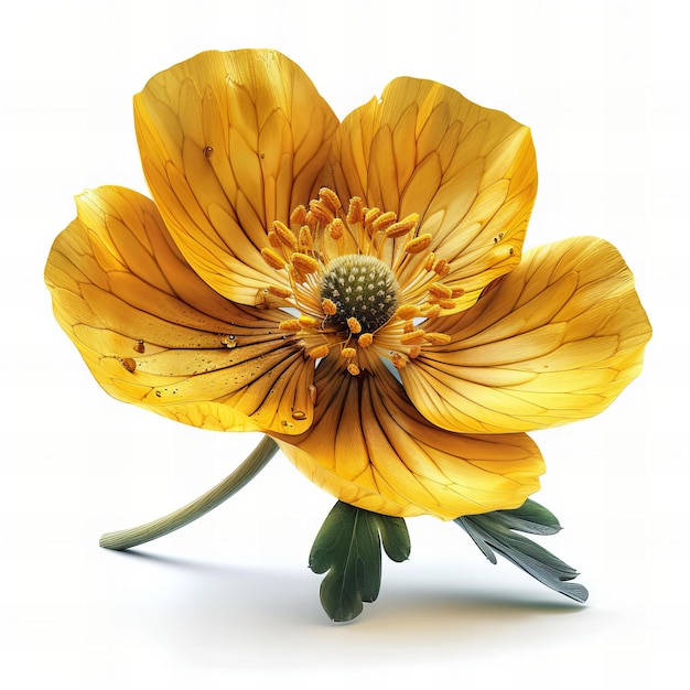 Buttercup flower isolated on white background high quality high resolution