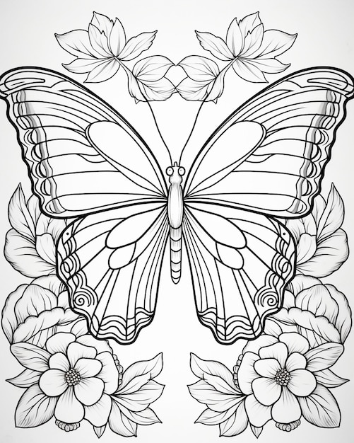 Photo butterflies for adults coloring page