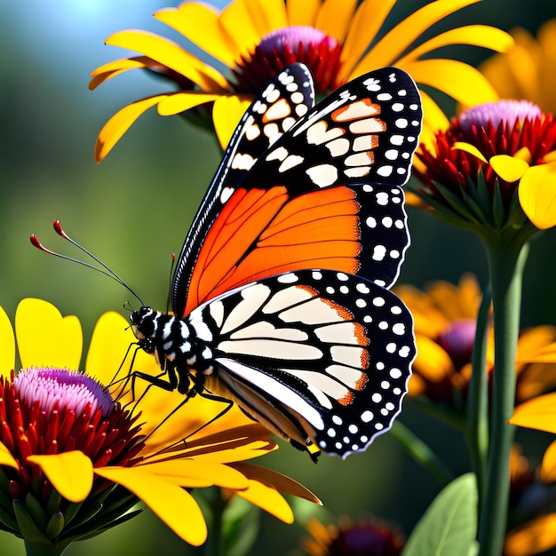 Butterflies are Gary wont to sip nectar from flowers A butterfly's long thin tongue