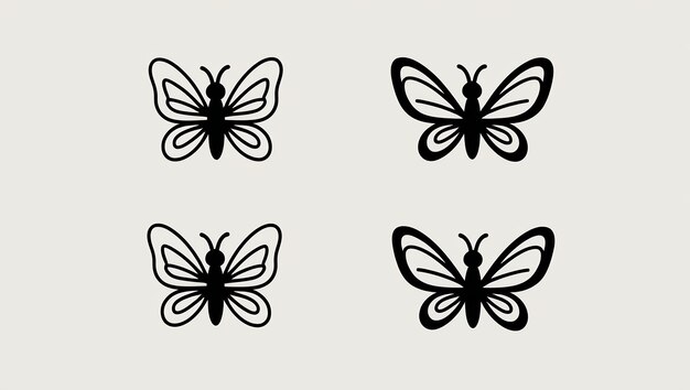 butterflies in black and white