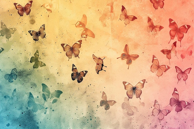 Photo butterflies on a colorful background with a colorful background