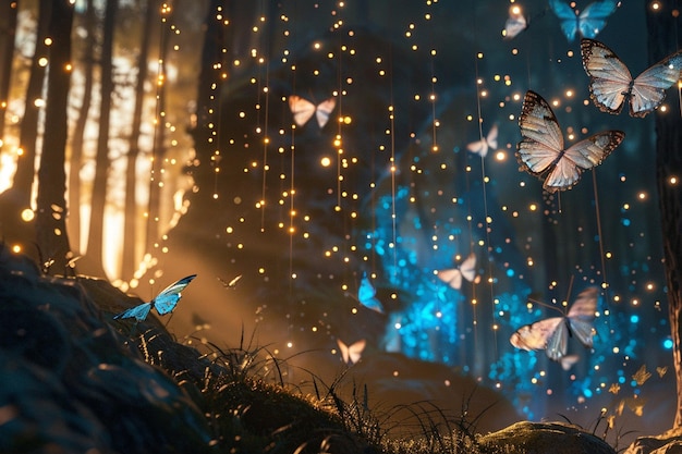 butterflies in the dark forest