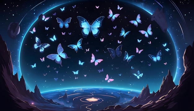 Photo butterflies in our universe