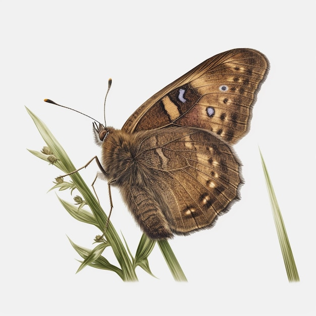 Butterflies on a white background