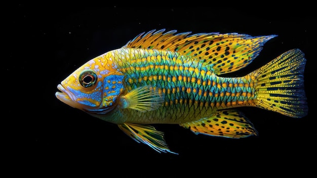 Photo butterfly cichlid a butterfly cichlid with vibrant colors and distinct patterns