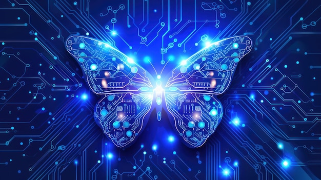 butterfly circuit technology butterfly shape combined with electronic pattern circuit