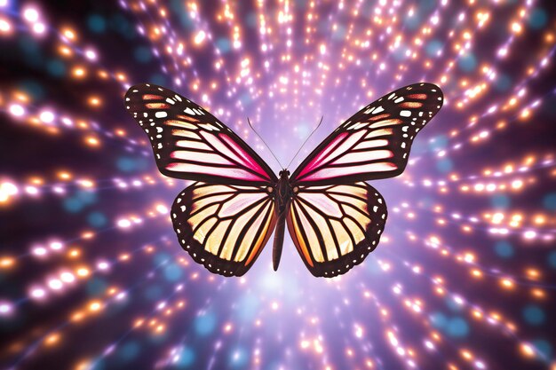 Butterfly on the colorful lights background