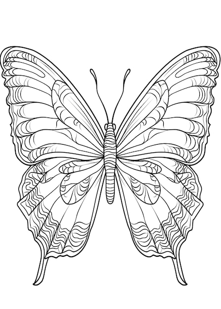 Butterfly Coloring Page Butterfly Line Art coloring page Butterfly Outline Illustration For Coloring Page Animals Coloring Page Butterfly Coloring Pages and Book AI Generative