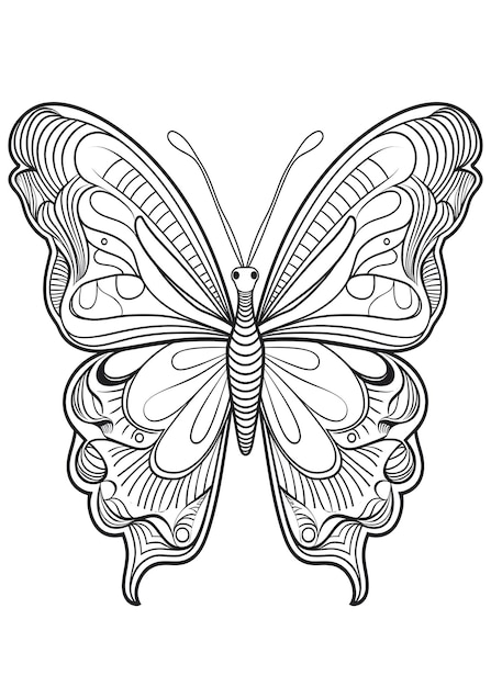 Butterfly Coloring Page Butterfly Line Art coloring page Butterfly Outline Illustration For Coloring Page Animals Coloring Page Butterfly Coloring Pages and Book AI Generative