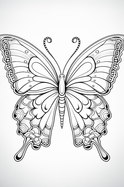 butterfly coloring pages for adults generative ai