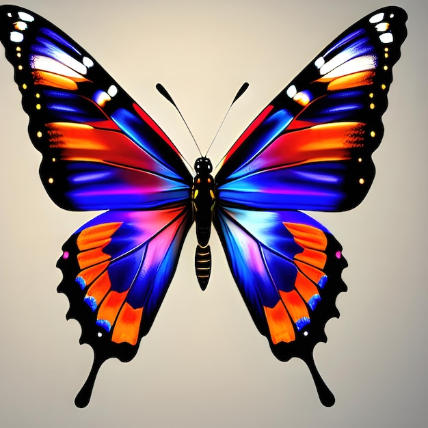 Butterfly design with multi color pattern