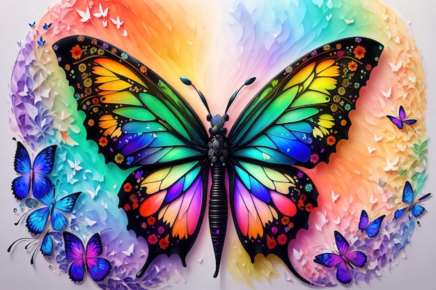 Butterfly design with multi color