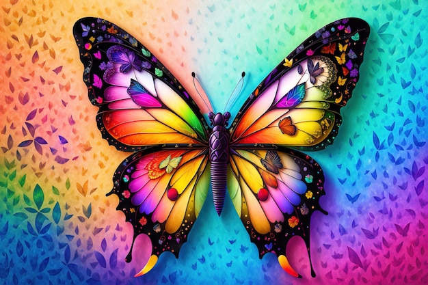 Butterfly design with multi color