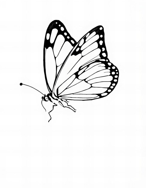 Photo a butterfly drawing with a butterfly drawing on it