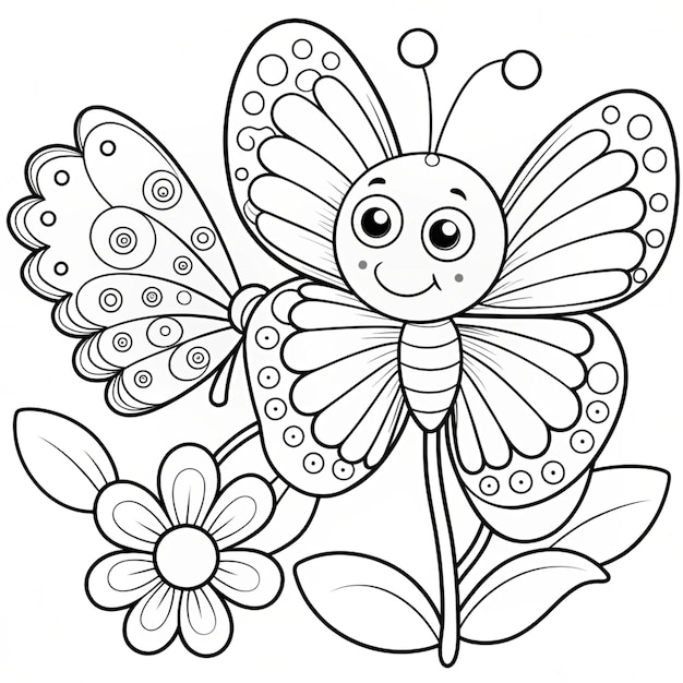 a butterfly drawing with a butterfly on it