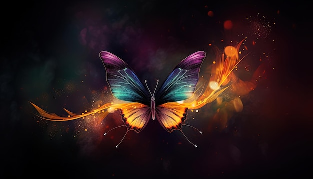 Butterfly in a fantasy world Concept of fantasy world