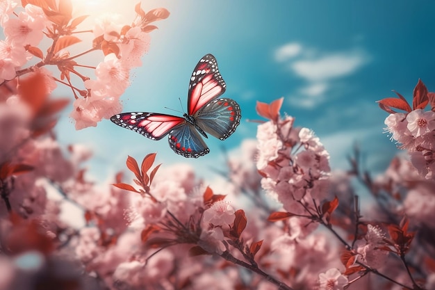 Butterfly on a flower Generative AI