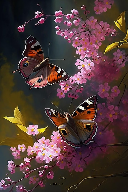 Butterfly on a flower painting by the artist